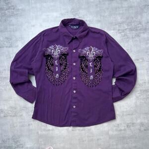 Y2K Vohys Affliction 00s Purple Grunge long sleeve shirt
